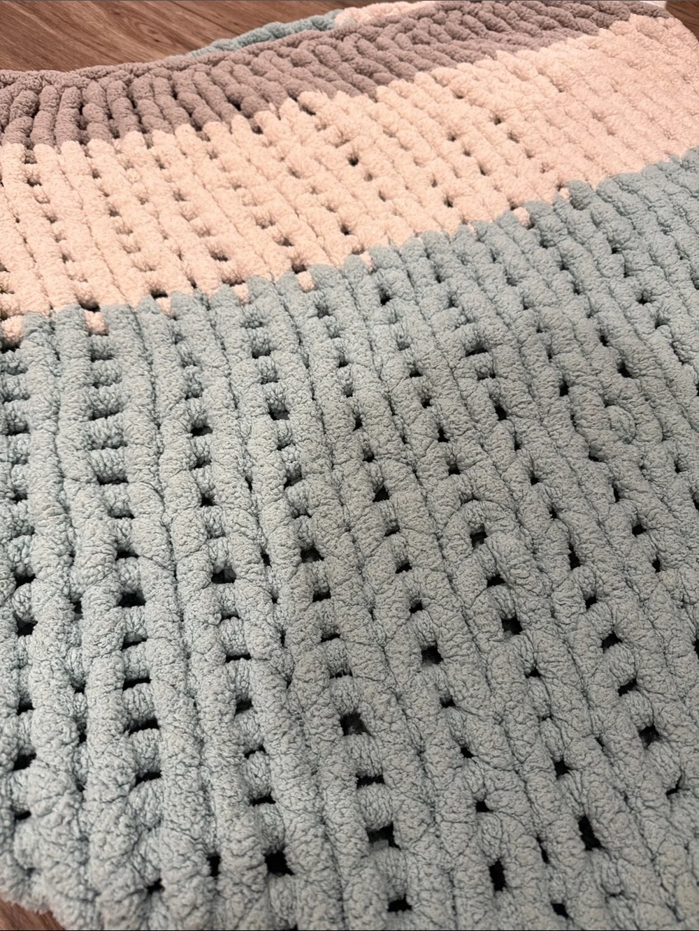 Cozy Chunky Hand Knit 55 inch Square Blanket